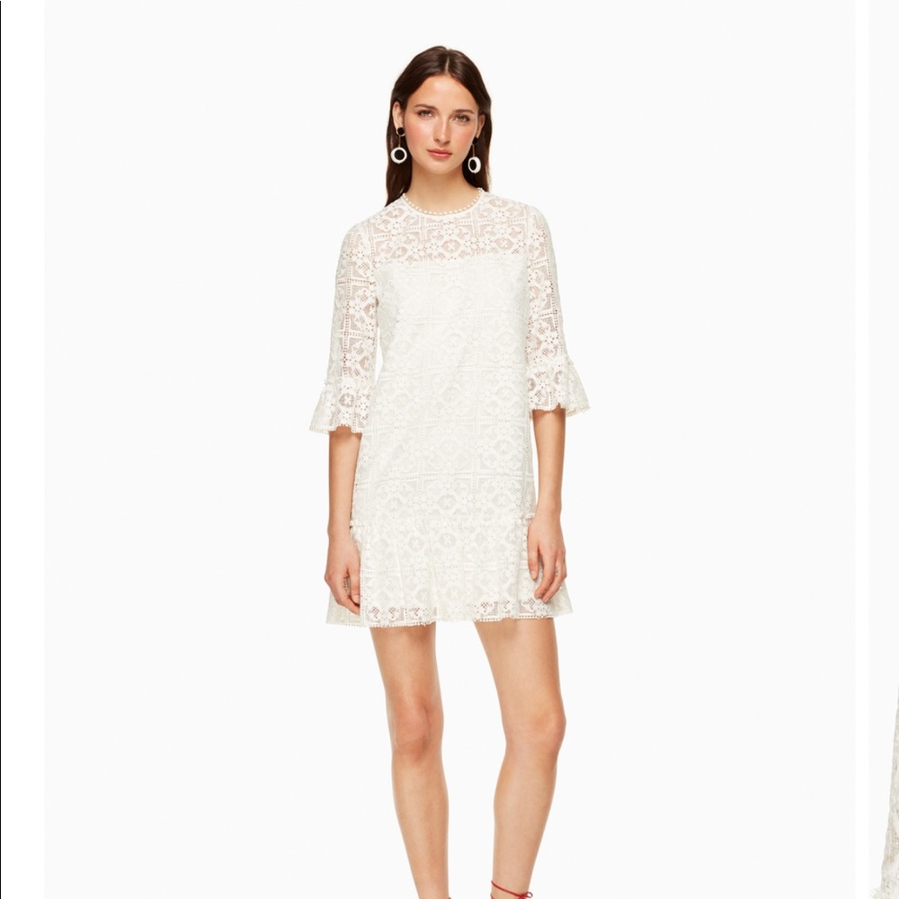 EUC Kate Spade lace flounce shift dress size 0